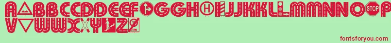 Schilderwald Font – Red Fonts on Green Background