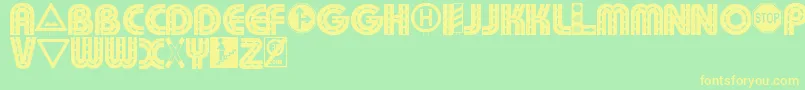 Schilderwald Font – Yellow Fonts on Green Background