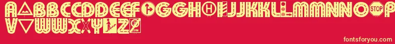 Schilderwald Font – Yellow Fonts on Red Background