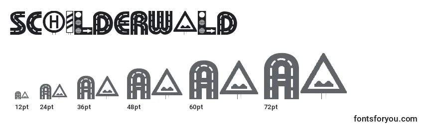 Schilderwald Font Sizes