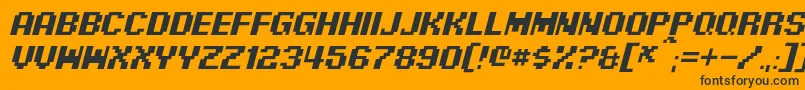 PixelDigivolveItalic Font – Black Fonts on Orange Background