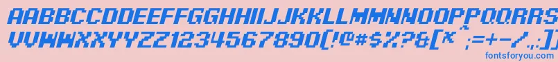 フォントPixelDigivolveItalic – ピンクの背景に青い文字