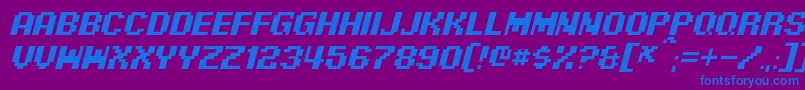 PixelDigivolveItalic Font – Blue Fonts on Purple Background