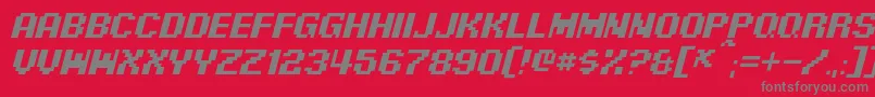 PixelDigivolveItalic Font – Gray Fonts on Red Background