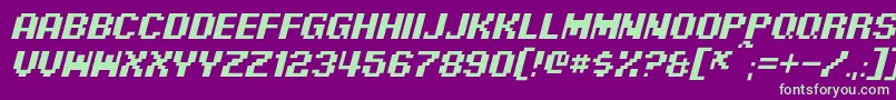 PixelDigivolveItalic Font – Green Fonts on Purple Background