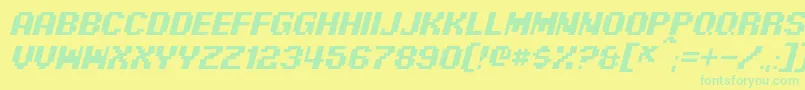 フォントPixelDigivolveItalic – 黄色い背景に緑の文字