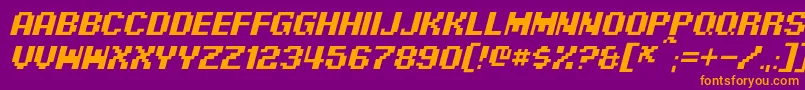 PixelDigivolveItalic Font – Orange Fonts on Purple Background