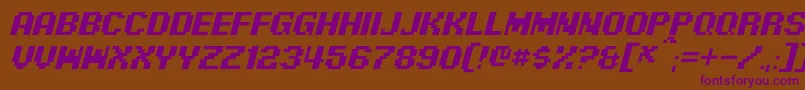 PixelDigivolveItalic Font – Purple Fonts on Brown Background