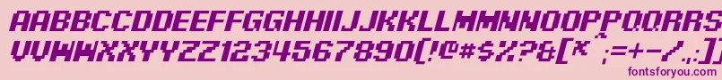 PixelDigivolveItalic Font – Purple Fonts on Pink Background