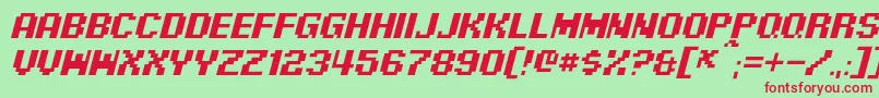 PixelDigivolveItalic Font – Red Fonts on Green Background