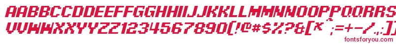 フォントPixelDigivolveItalic – 白い背景に赤い文字