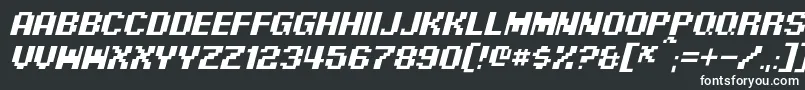 フォントPixelDigivolveItalic – 黒い背景に白い文字