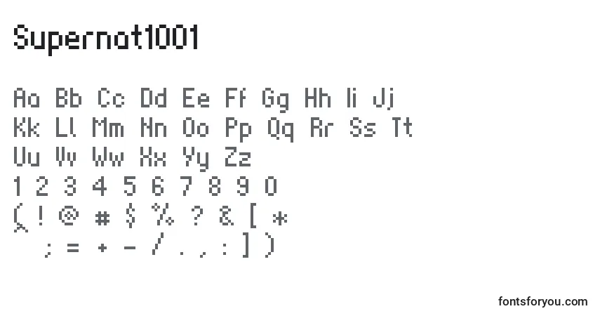 Schriftart Supernat1001 – Alphabet, Zahlen, spezielle Symbole
