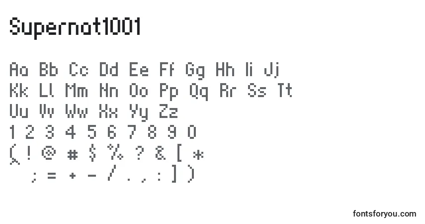 A fonte Supernat1001 – alfabeto, números, caracteres especiais