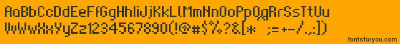 Supernat1001-Schriftart – Schwarze Schriften auf orangefarbenem Hintergrund