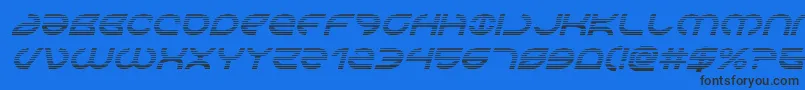 Aetherfoxgradital-Schriftart – Schwarze Schriften auf blauem Hintergrund