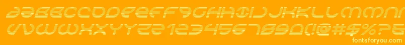 Aetherfoxgradital-Schriftart – Gelbe Schriften auf orangefarbenem Hintergrund