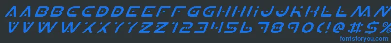 PlanetXItalic-fontti – siniset fontit mustalla taustalla