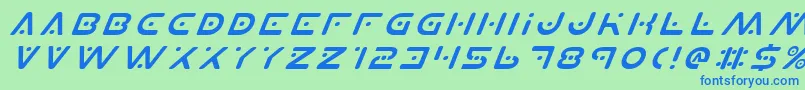 Шрифт PlanetXItalic – синие шрифты на зелёном фоне