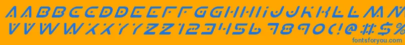 PlanetXItalic-fontti – siniset fontit oranssilla taustalla
