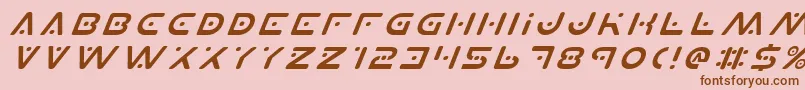PlanetXItalic-Schriftart – Braune Schriften auf rosa Hintergrund