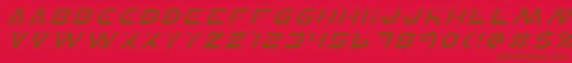 フォントPlanetXItalic – 赤い背景に茶色の文字