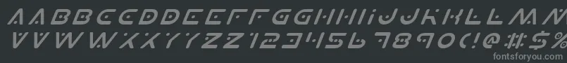 Czcionka PlanetXItalic – szare czcionki na czarnym tle