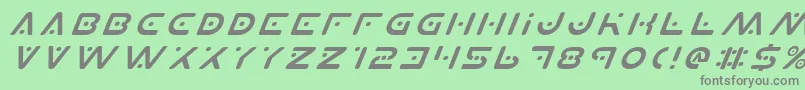 Czcionka PlanetXItalic – szare czcionki na zielonym tle