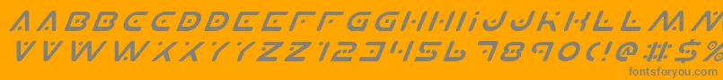 フォントPlanetXItalic – オレンジの背景に灰色の文字