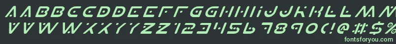 PlanetXItalic-fontti – vihreät fontit mustalla taustalla
