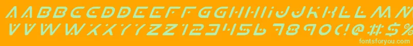 fuente PlanetXItalic – Fuentes Verdes Sobre Fondo Naranja