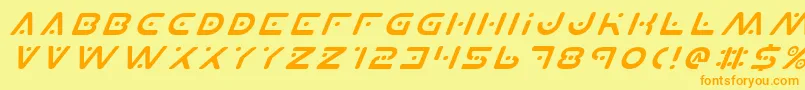 Шрифт PlanetXItalic – оранжевые шрифты на жёлтом фоне