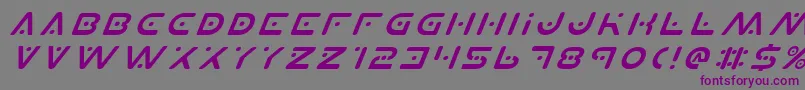 Fonte PlanetXItalic – fontes roxas em um fundo cinza