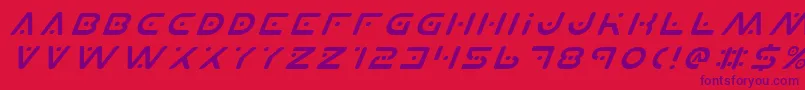 Police PlanetXItalic – polices violettes sur fond rouge