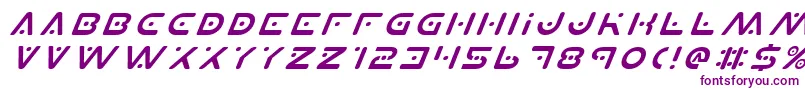 Czcionka PlanetXItalic – fioletowe czcionki na białym tle