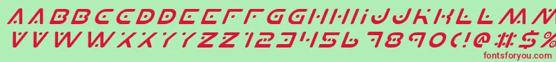 フォントPlanetXItalic – 赤い文字の緑の背景