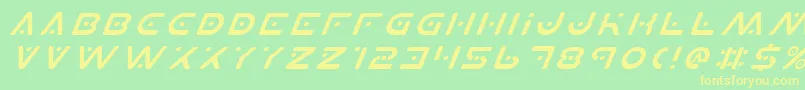 fuente PlanetXItalic – Fuentes Amarillas Sobre Fondo Verde