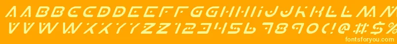 フォントPlanetXItalic – オレンジの背景に黄色の文字