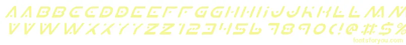 Czcionka PlanetXItalic – żółte czcionki