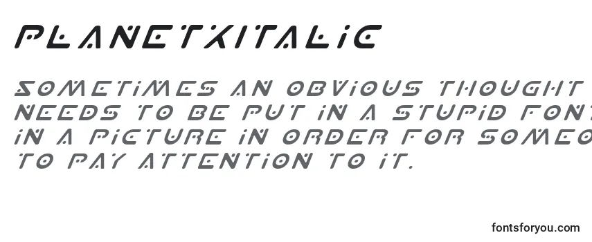 PlanetXItalic Font