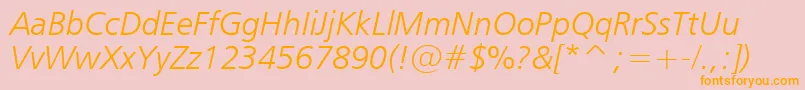 Humanist777LightItalicBt Font – Orange Fonts on Pink Background