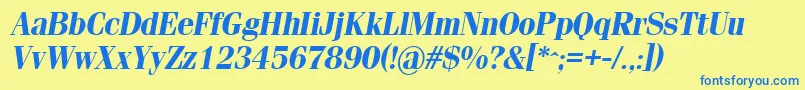 SimeizBoldItalic Font – Blue Fonts on Yellow Background