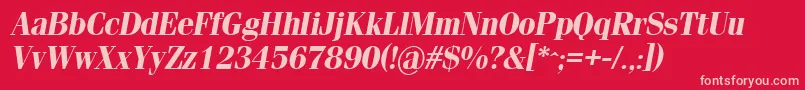 SimeizBoldItalic Font – Pink Fonts on Red Background