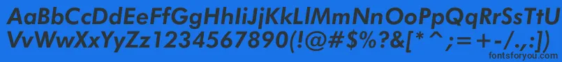 JensenBoldItalic Font – Black Fonts on Blue Background