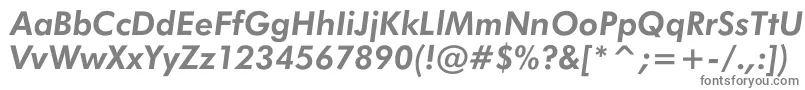 JensenBoldItalic-Schriftart – Graue Schriften auf weißem Hintergrund