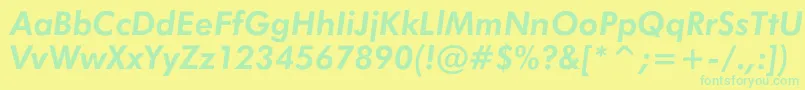 JensenBoldItalic Font – Green Fonts on Yellow Background