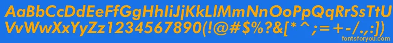 JensenBoldItalic Font – Orange Fonts on Blue Background
