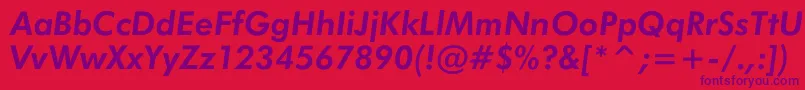 Czcionka JensenBoldItalic – fioletowe czcionki na czerwonym tle