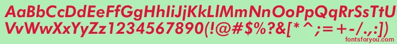 フォントJensenBoldItalic – 赤い文字の緑の背景