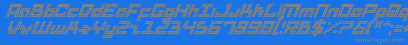 DridHerderItalic Font – Gray Fonts on Blue Background